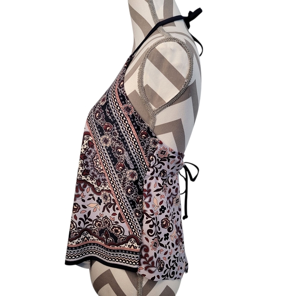 Kona Sol Bandana Tie Mandala Swim Top Halterneck Sz L Y2K Style Biker Chick - Picture 4 of 9